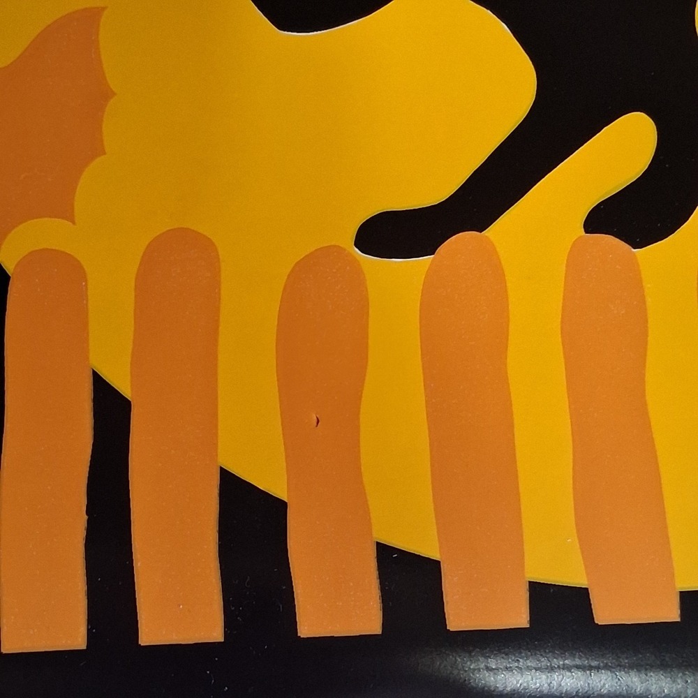 Vtg Halloween Placemats Set of 4 Black Cat Moon Bat Vinyl Graphic DCI MCM - Picture 6 of 13